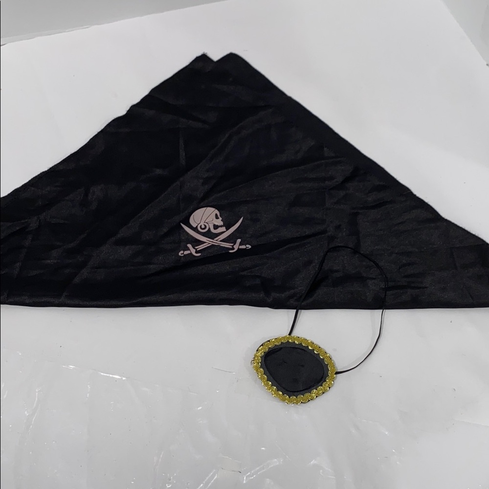 Pirate Bandana With Black and Gold Decorative Eye Patch